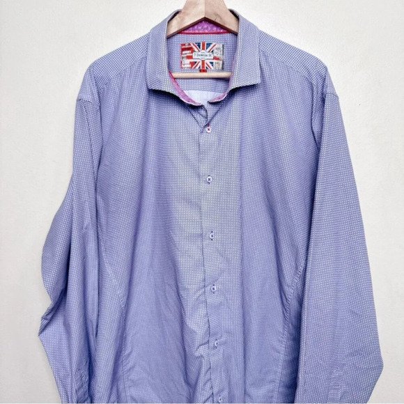 7 Downie St.  Mens 8 XXXL Purple Button Dress Shirt - Picture 2 of 12